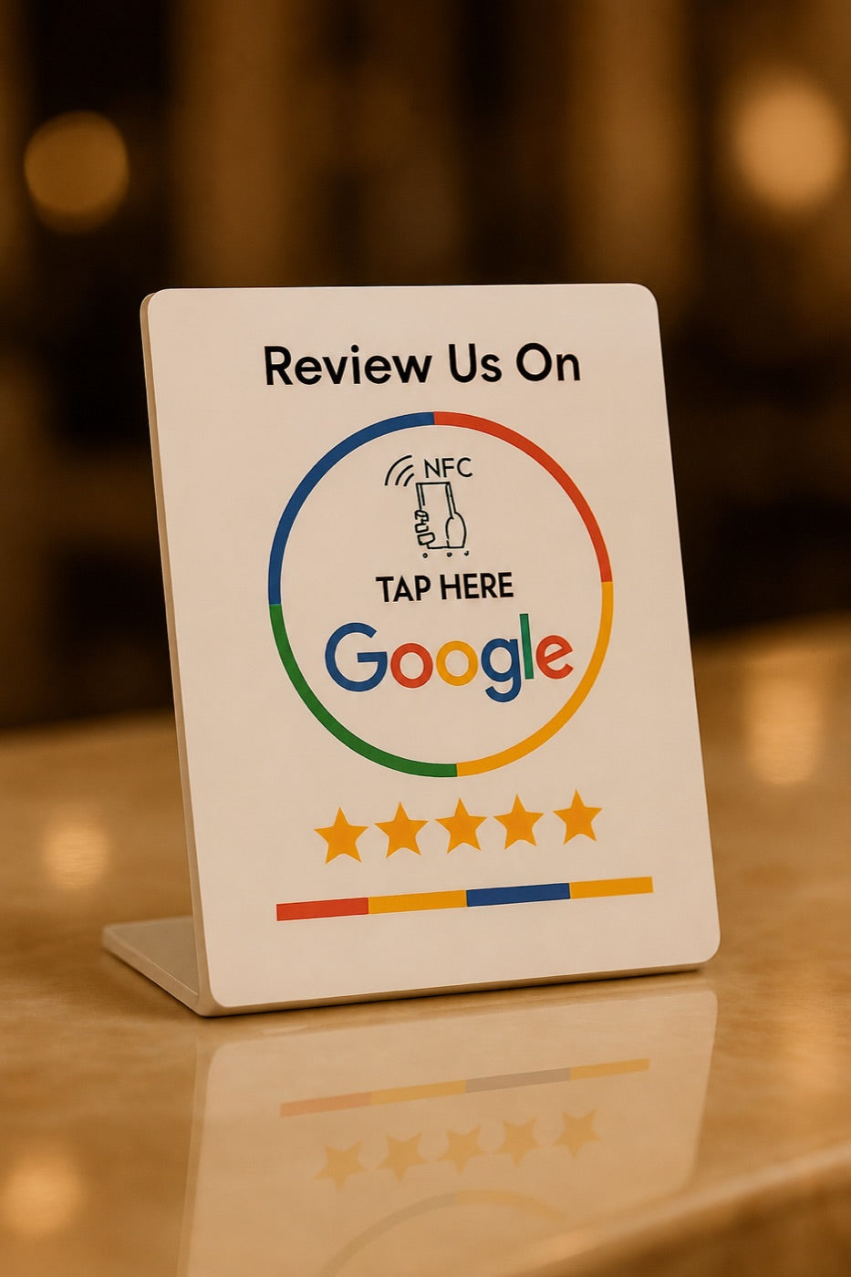Présentoir Avis Google NFC blanc
